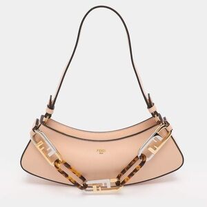 🔥100% Authentic Fendi Light Rose Leather O'Lock Swing Shoulder Bag🔥